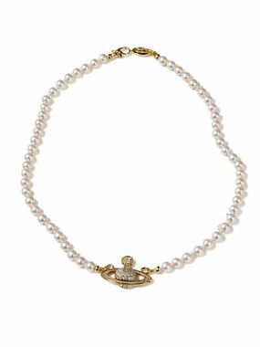 Vivienne Westwood faux pearl and gold orb choker necklace
